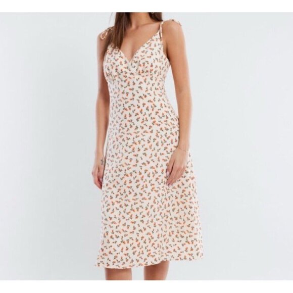 BCBGeneration Spaghetti A-line Midi Dress w/Tie & Surplice Neck Size Small (A8) - Picture 4 of 4